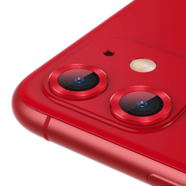 Baseus Alloy Linsskydd för iPhone 11 - Röd