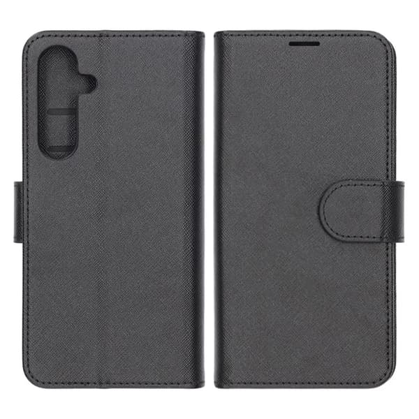 Flip Stand Leather Wallet Case For Samsung S25 Plus Black