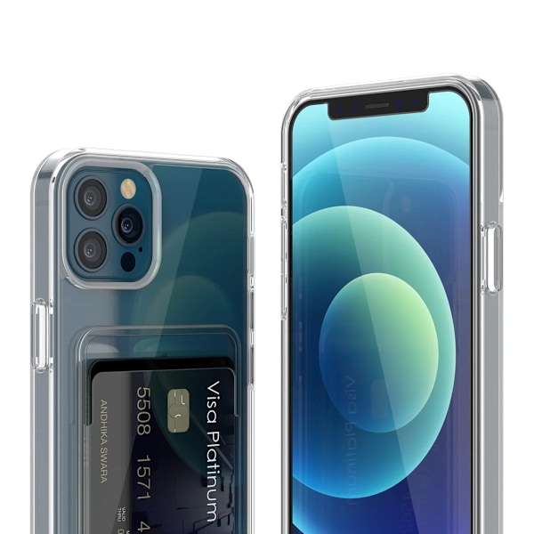 iPhone 12/12 Pro Case with Card Holder TPU - Transparent