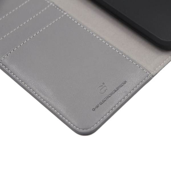iPhone X/XS Plånboksfodral Läder med Stativ - Grå