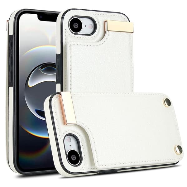 iPhone 17e/16e Case with Card Holder - White