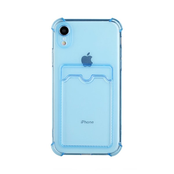 iPhone XR Stöttåligt Skal med Korthållare - Blå