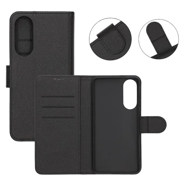 Wallet Case with Stand for Samsung Galaxy S25 Edge - Black