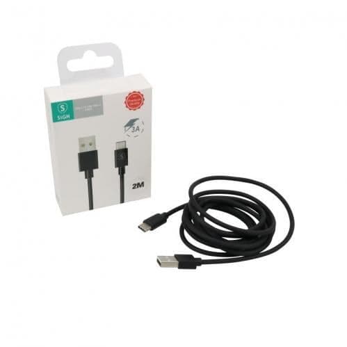 SiGN USB-C kabel 2M - Svart Svart