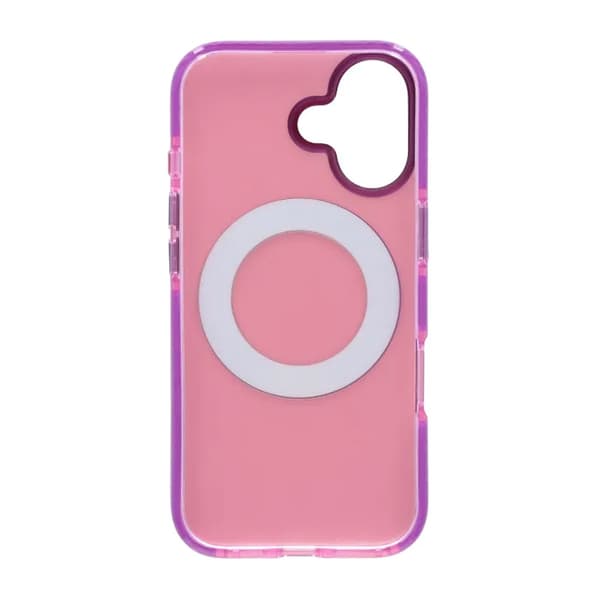 Stöttåligt skal med roterbart stativ för iPhone 17 - Rosa-röd
