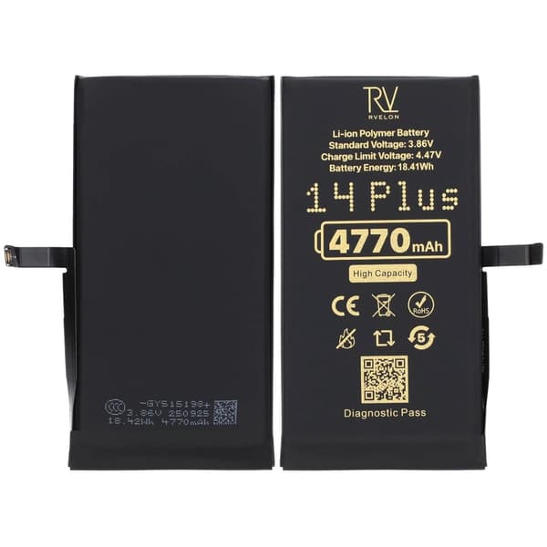 Rvelon Batteri för iPhone 14 Plus - 4770 mAh Högkapacitet