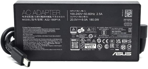 ASUS AC Adapter 180W / 20V / 9A / Compact Plug / 3Pin