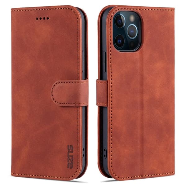 AZNS iPhone 13 mini Wallet Cover Stand – Brown