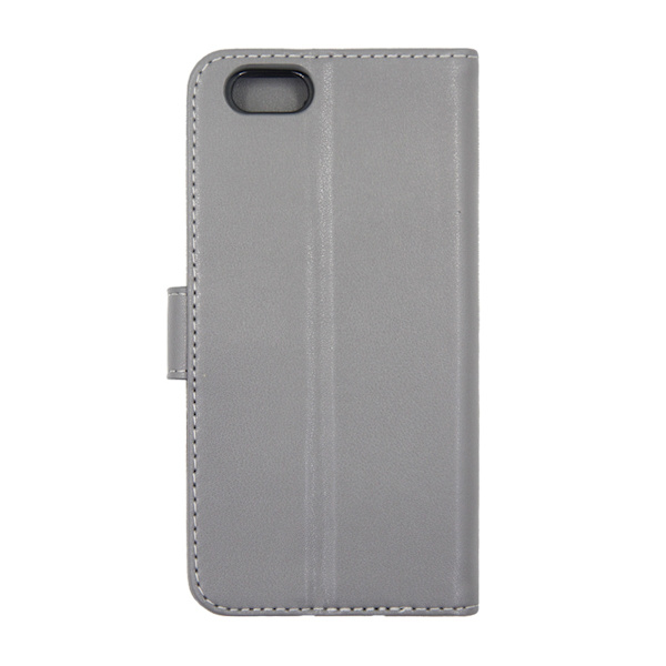 iPhone 6 och iPhone 6S Plånboksfodral Läder med Stativ - Grå