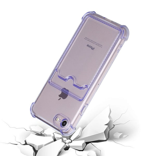 iPhone 7/8/SE (2020/2022) Stöttåligt Skal med Korthållare - Lila