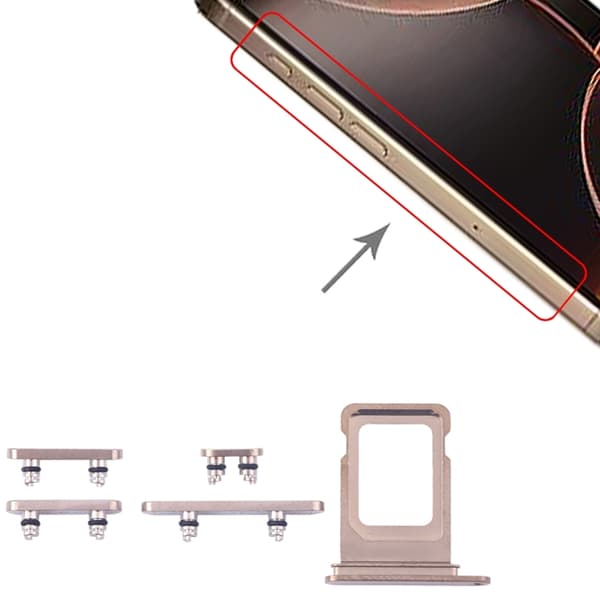 Buttons and SIM Card Holder for iPhone 16 Pro and 16 Pro Max - Sand Titanium