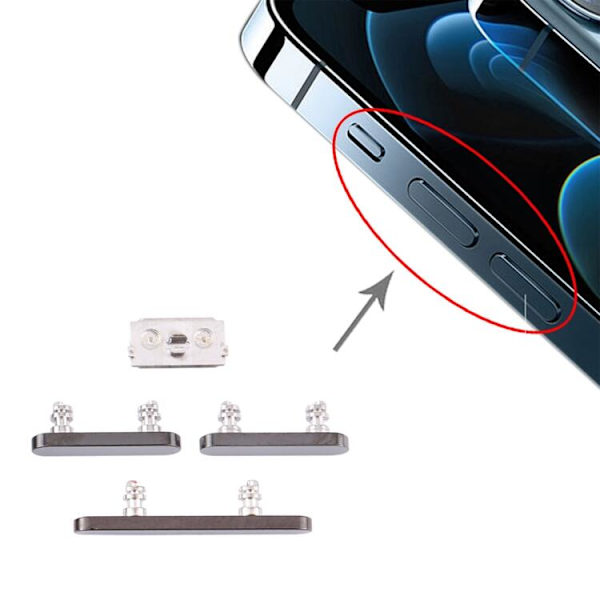 Original iPhone 12 Pro Max Sidoknappar - Grå