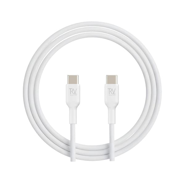 Rvelon USB-C Laddkabel 60W Snabbladdning 1.8m - Vit