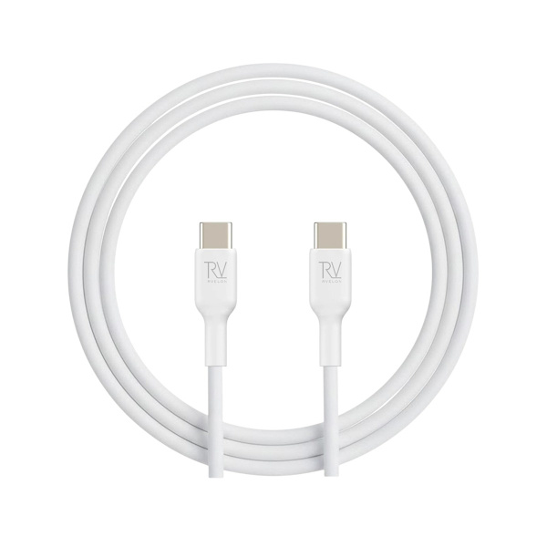 Rvelon USB2.0 USB-C TO USB-C SILICONE CABLE 1.83M White