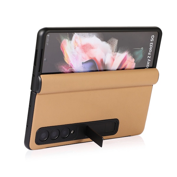 Samsung Galaxy Z Fold 3 Mobilskal Fodral Läder - Brun