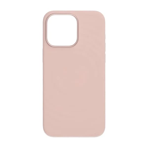 Silicone Mobile Case for iPhone 15 Pro Max - Pink with Camera Protection