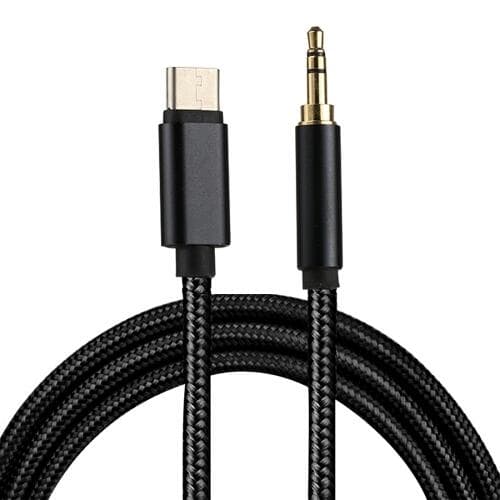 SiGN USB-C- 3.5mm Ljudkabel 1m - Svart/Nylon