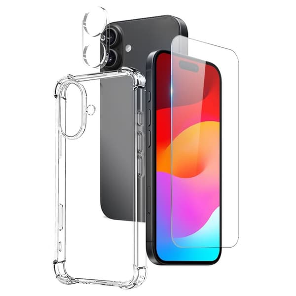 NORTHJO iPhone 17 3-in-1 Set Case with Screen & Lens Protector - Transparent