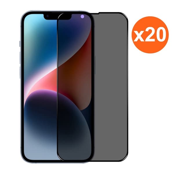 Screen Protector iPhone 13 Pro Max/14 Plus - Privacy Full Cover Tempered Glass RV no frame 20 pcs bulk
