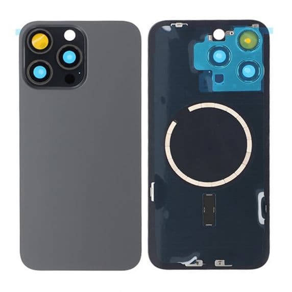 iPhone 15 Pro Max Baksida Glas med Magsafe Magnet - Svart Svart