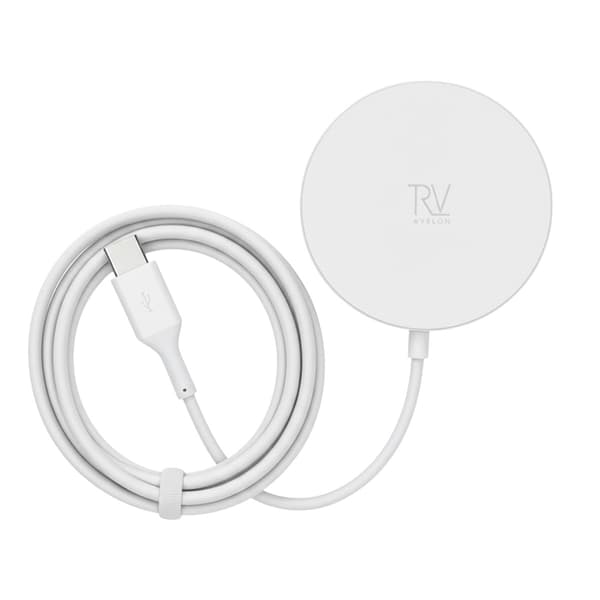 Rvelon Trådlös MagSafe Laddare med Stativ Qi2 15W USB-C - Vit