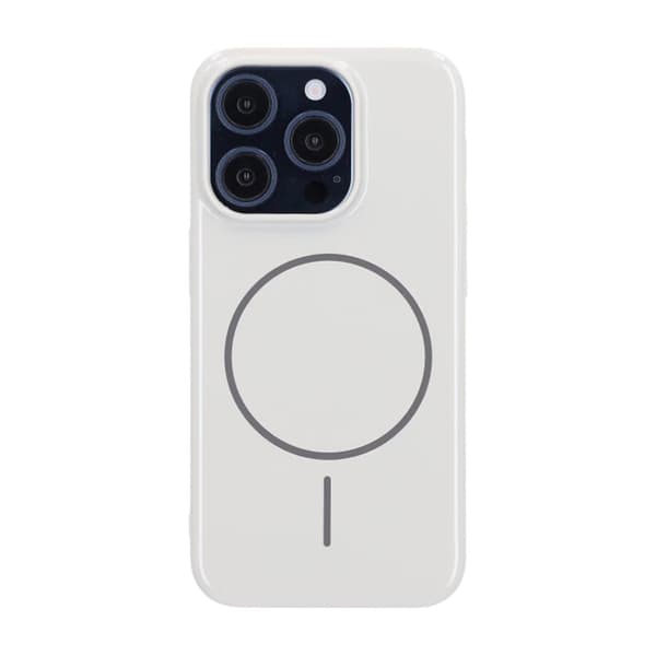 Glossy design Magnetic Case For iPhone 15 Pro White
