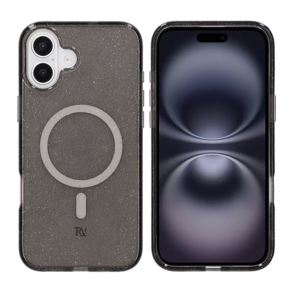 iPhone 16 Plus Rvelon TPU Mobile Case with MagSafe - Glitter Black