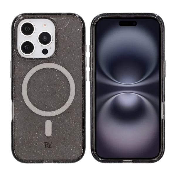 iPhone 16 Pro Rvelon TPU Mobile Case with MagSafe - Glitter Black