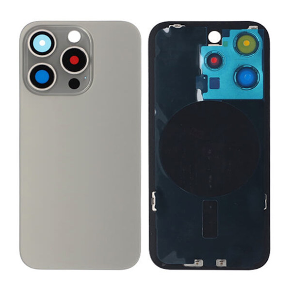 Replacement For iPhone 15 Pro Back Glass Panel With Magsafe Magnet-Grey