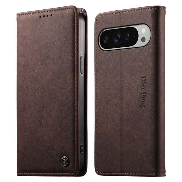 DIETFENG Google Pixel 11 Pro XL Wallet Cover RFID Blocking - Dark Brown