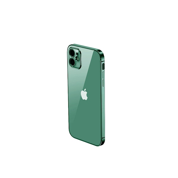 iPhone 12 Mini Mobilskal med Kameraskydd - Mörkgrön/transparent