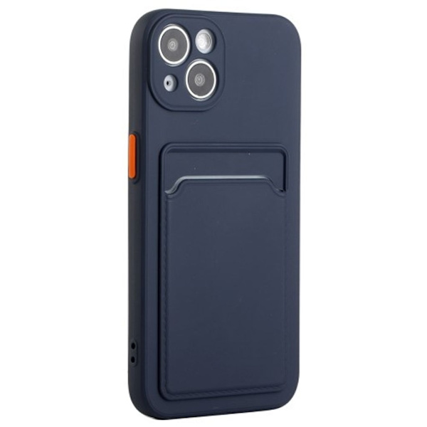 iPhone 15 Plus case with a card slot - Dark blue