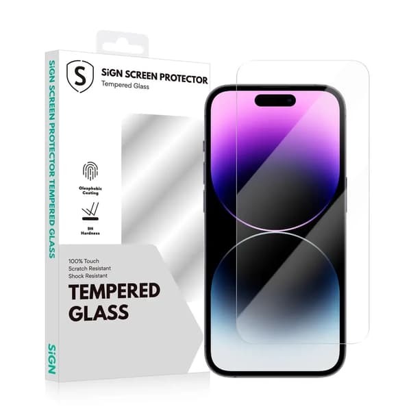 SiGN Skärmskydd i Härdat Glas för iPhone 15 Pro Max Svart
