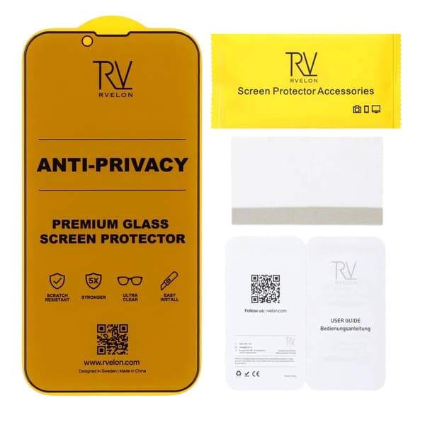 Screen Protector iPhone 13 Pro Max/14 Plus - FUll Cover Privacy Tempered Glass Rv packing no instlation frame