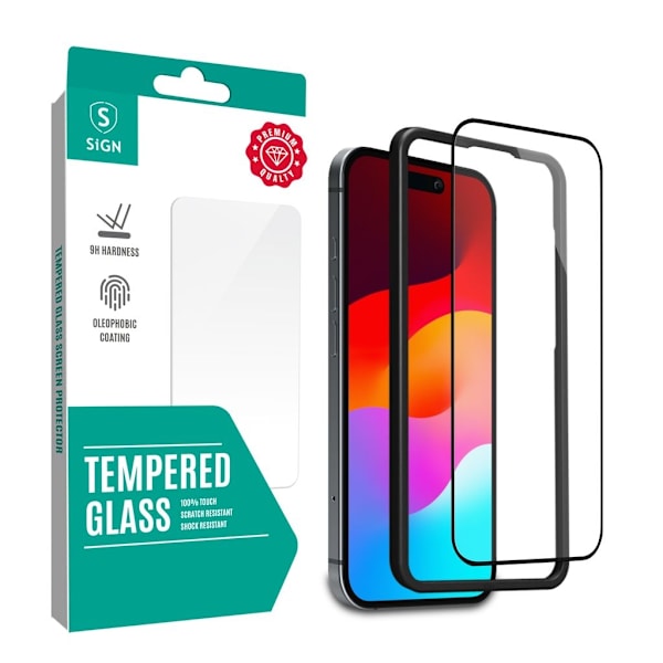 SiGN Full Screen Protector in Tempered Glass for iPhone 16 Pro Max with Mounting Bracket