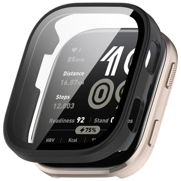 Huami Amazfit Bip 6 Case with Tempered Glass Screen Protector – Black