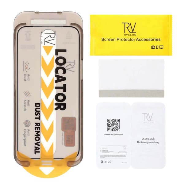 Screen Protector for iPhone 14 Pro Max/15Plus/16Plus – 2.5D High Aluminum Tempered Glass RV Packing instlation frame