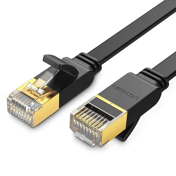 Ugreen flat cable ethernet patchcord RJ45 cat 7 STP LAN 10 Gbps 5m black (NW106 11262)