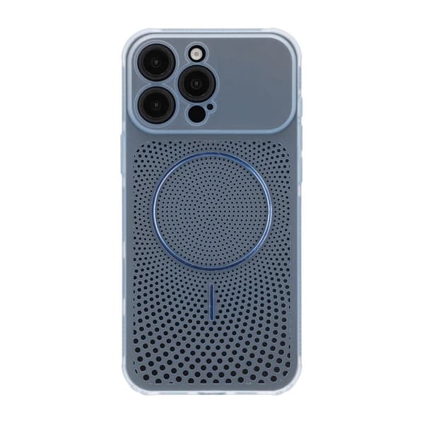 Magnetic Mesh Cooling Phone Case For iPhone 16 Pro Max Blue