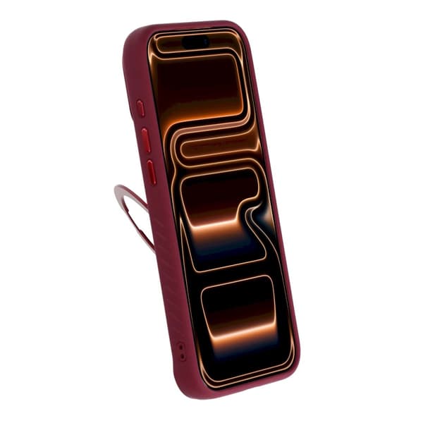 360° Rotatable Kickstand Rhinestone Magnetic Phone Case For iPhone 17 Pro Max/18 Pro Max Wine Red