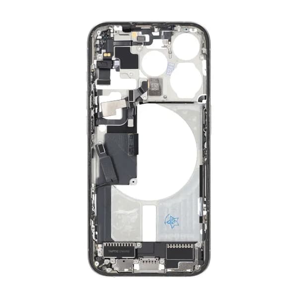 Middle frame with small parts for iPhone 15 Pro - White Titanium OEM