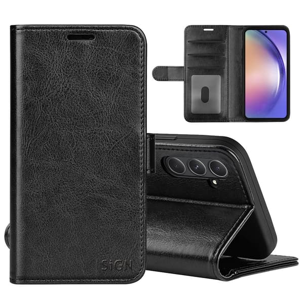 SinGN Wallet Cover for Samsung Galaxy A55 - Black