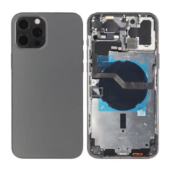 iPhone 12 Pro Max Baksida med Komplett Ram - Grafit Svart