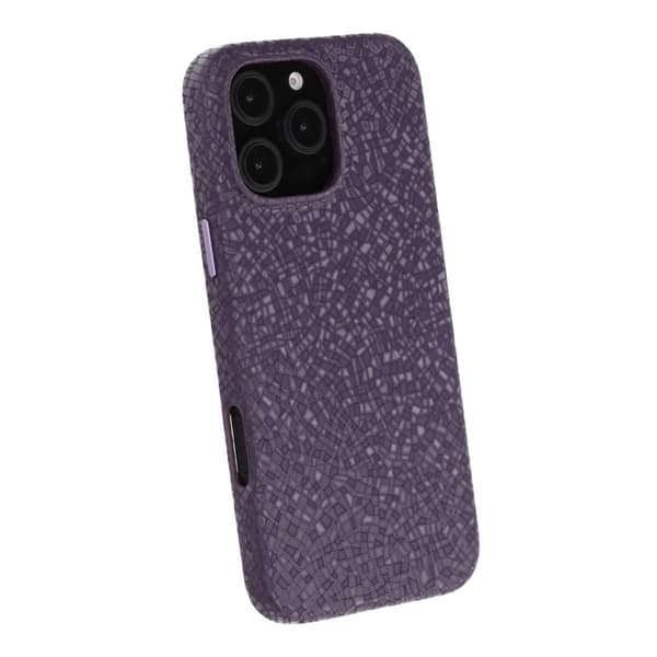 Crystal Grain Full Wrap Magnetic PU Leather Case For iPhone 16 Pro Max Purple