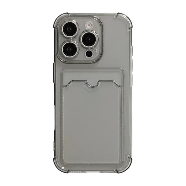 iPhone 16 Pro Max Mobile Case Shockproof with Card Holder - Black