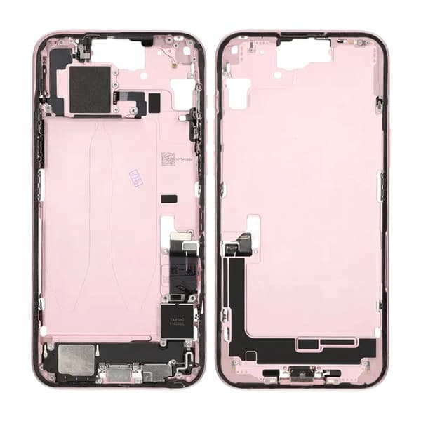 Middle frame with small parts for iPhone 15 Plus - Pink OEM