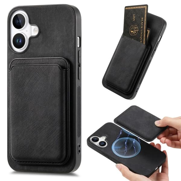 D12 iPhone 16 Case with card holder - Black