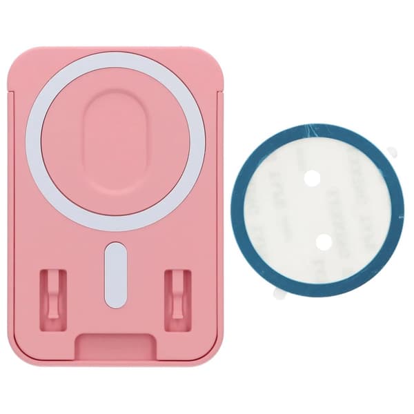 Magnetic Card Holder with Vertical Strip Kickstand Pink