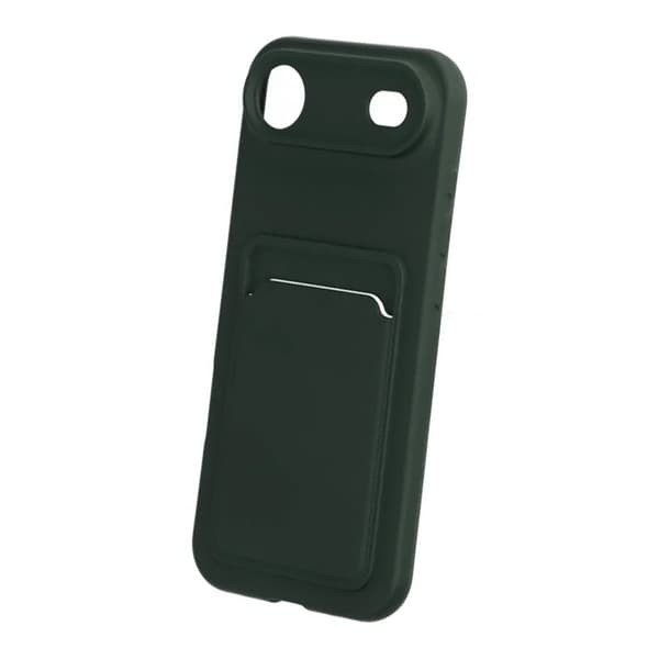 Silicone Mobile Case with Card Holder for iPhone 17 Air - Military Green