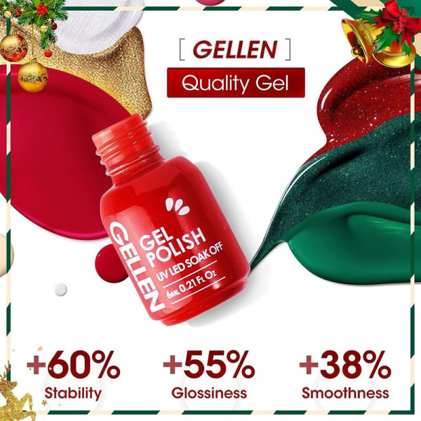 Gel Nagellack Set, 6 Färger Nagellack Set, Glänsande Långtids Nagellack för Gel Naglar